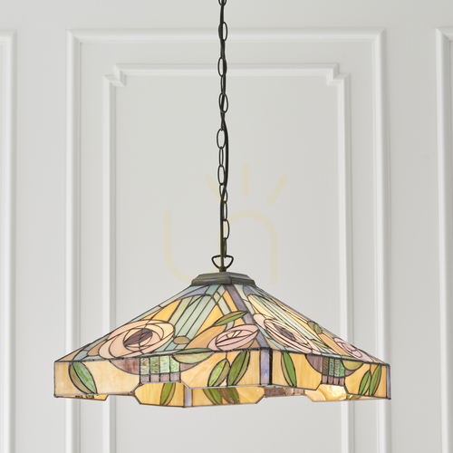 Jelölje be Tiffany függőlámpa többszínű üveg acél 42,5 cm Interiors 64384