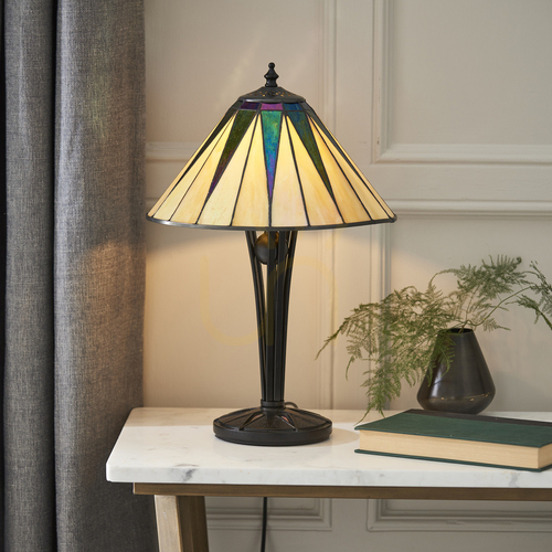 Jelölje be Tiffany asztali lámpa Interiors Sötét csillag többszínű 30 cm 70367