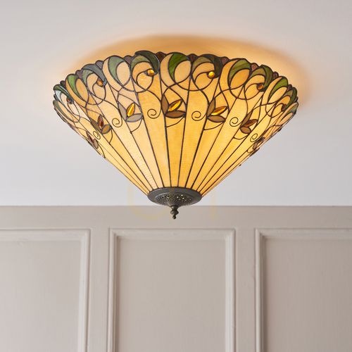 Jelölje be Plafond Interiors Tiffany többszínű üveg-acél 50 cm 70706
