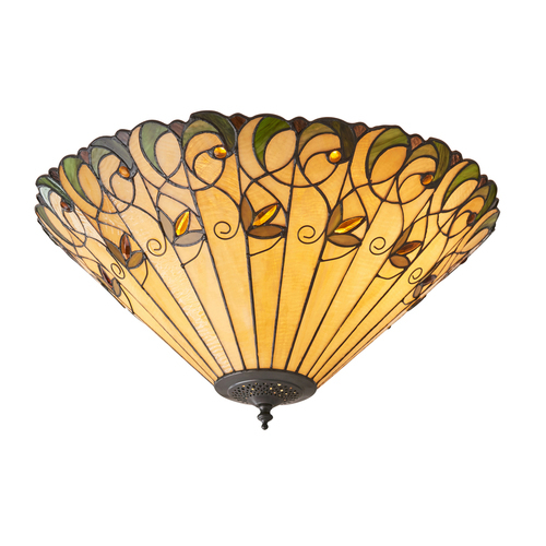 Jelölje be Plafond Interiors Tiffany többszínű üveg-acél 50 cm 70706