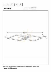 Plafon Lucide ARIANNE fekete LED 23W 41 cm alumínium 53103/22/30 small 5