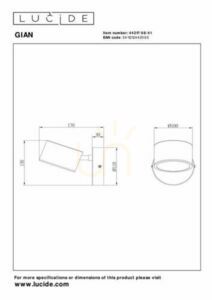 Fali lámpa Lucide GIAN barna LED dimmelhető 9W 200 lm IP20 small 6