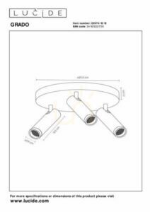 Plafonlámpa Lucide GRADO szürke alumínium 3 égős LED 12W 25 cm 22974/13/15 small 4