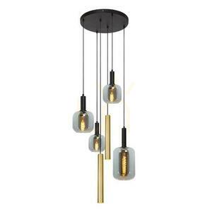 Lucide Joanet függőlámpa 3xE27 sárgaréz fekete üveg 65 cm 45494/16/96 small 0
