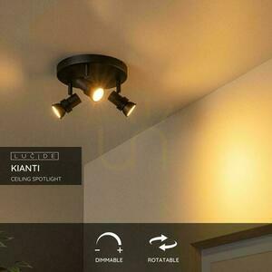 Plafonlámpa Lucide KIANTI fekete fém 3x GU10 CCT 21 cm 53901/13/30 small 2