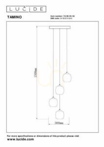Lucide TAMINO fekete/füstszürke LED függőlámpa 4 × 5,2 W Ø 36 cm 74419/20/30 small 7