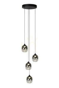 Lucide TAMINO fekete/füstszürke LED függőlámpa 4 × 5,2 W Ø 36 cm 74419/20/30 small 0