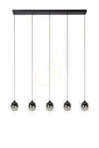 Függőlámpa Lucide Tamino fekete LED 5 lámpás modern 127 cm rúd_lámpa small 1