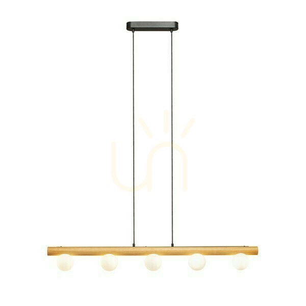 Előnézet Noctis fa/halvány üveg függőlámpa 230 V Led G9 5x7 W. Noctis fa/halvány üveg függőlámpa 230 V Led G9 5x7 W.