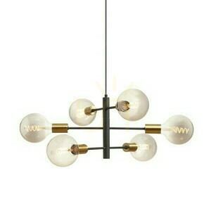 Rendl ARTEMIA 6 függőlámpa fekete / csiszolt sárgaréz, 6×E27, R14399 small 3