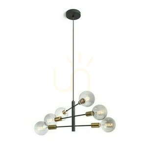 Rendl ARTEMIA 6 függőlámpa fekete / csiszolt sárgaréz, 6×E27, R14399 small 0