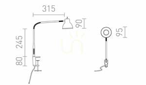 Rendl HARMONY R14377 fekete, csavaros rögzítésű asztali lámpa, GU10 max. 8 W small 7