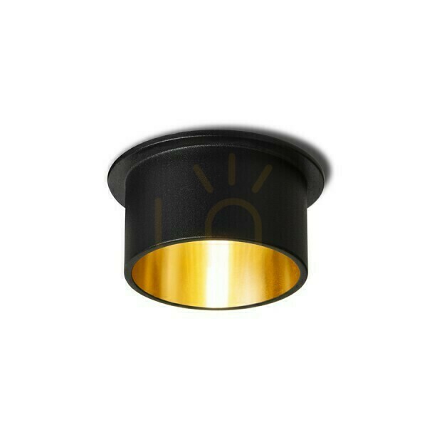 Kilátás Orta süllyesztett mennyezeti lencse fekete/arany 230 V Led Gu10 9 W. Orta süllyesztett mennyezeti lencse fekete/arany 230 V Led Gu10 9 W.