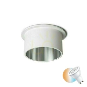 Orta süllyesztett mennyezeti lencse fehér alumínium 230 V Led Gu10 9 W. small 0