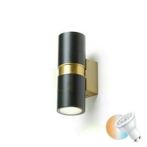 Kültéri fali lámpa Mano Black/Brass Brushed 230 V Led Gu10 2x8 W Ip54 0 Kültéri fali lámpa Mano Black/Brass Brushed 230 V Led Gu10 2x8 W Ip54 small 0