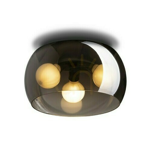 Jelölje be Plafond Amanda mennyezeti fekete matt színezett üveg 230 V Led E27 3x15 W.