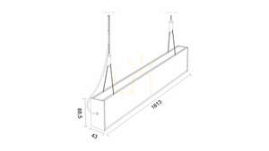 LUMINES DULIO lineáris LED lámpatest 180 cm 116,5W 4000K ezüst eloxált small 1