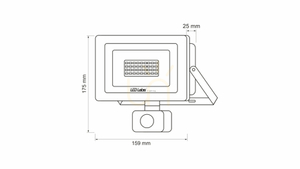LED-es DRAGO 30 W-os, semleges fehér fényű, IP44-es PIR reflektor small 1