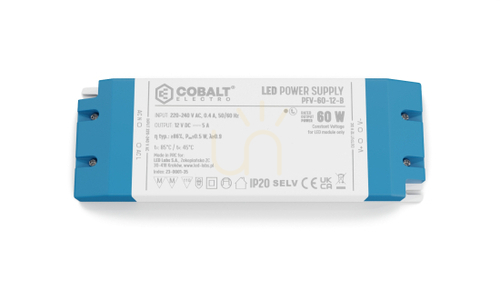 Jelölje be CobaltElectro PFV 12V 60W IP20 B LED tápegység.