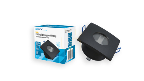 Jelölje be XANA lámpatest öntött négyzet alakú fix fekete IP44