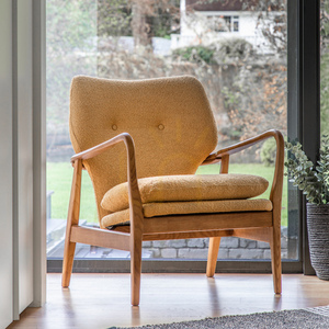 Gallery Direct Jensen okkersárga tölgy Mid-Century fotel 73 × 71 × 85 cm small 1