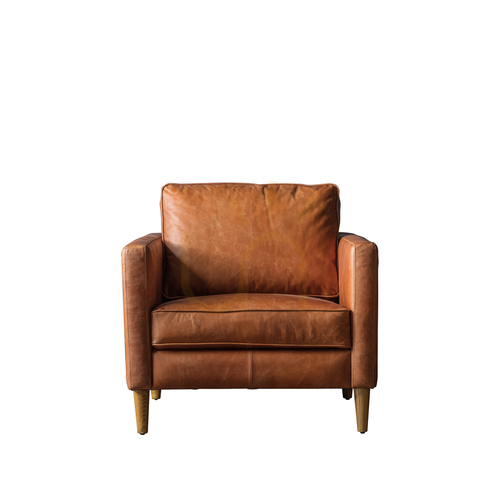 Jelölje be Gallery Direct Osborne barna bőr fotel 80 × 89,5 × 78,5 cm