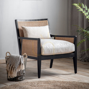 Karosszék Gallery Direct Nagoya krém rattan fekete fa kerettel 5059413688041 small 1