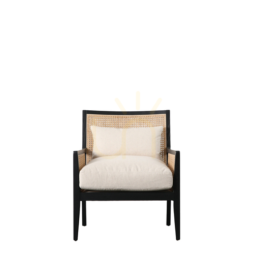Jelölje be Karosszék Gallery Direct Nagoya krém rattan fekete fa kerettel 5059413688041