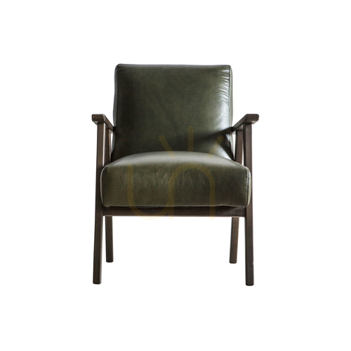 Jelölje be Gallery Direct Neyland Heritage Green bőr fotel 5056315930032