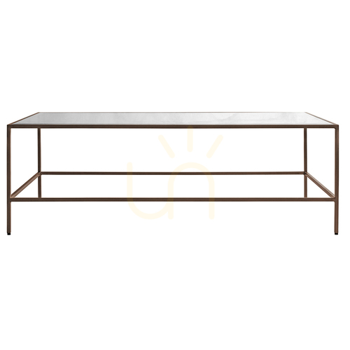 Jelölje be Dohányzóasztal Gallery Direct Rothbury bronz üveg-fém 120x65x40 cm