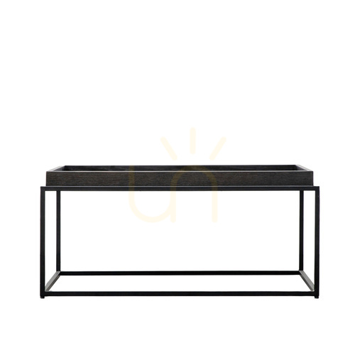 Jelölje be Dohányzóasztal Gallery Direct Forden Tray fekete MDF fém 90x60x40 cm