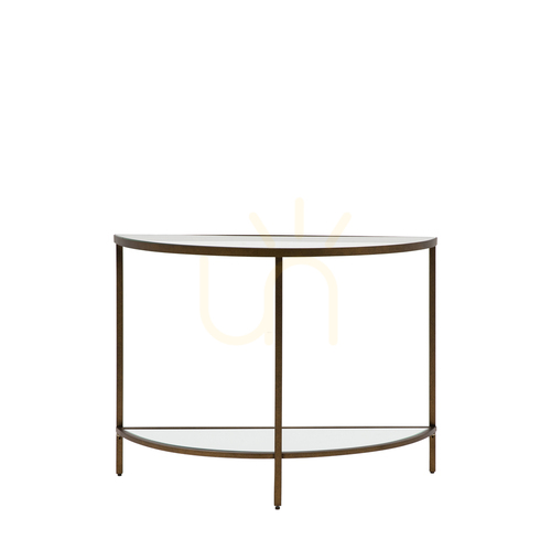 Jelölje be Konzolasztal Gallery Direct Hudson bronz fém üveg 100x35x75 cm