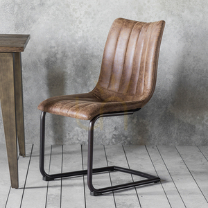 Székpár Gallery Direct Edington barna műbőr fémvázas retro szék 2 db small 1