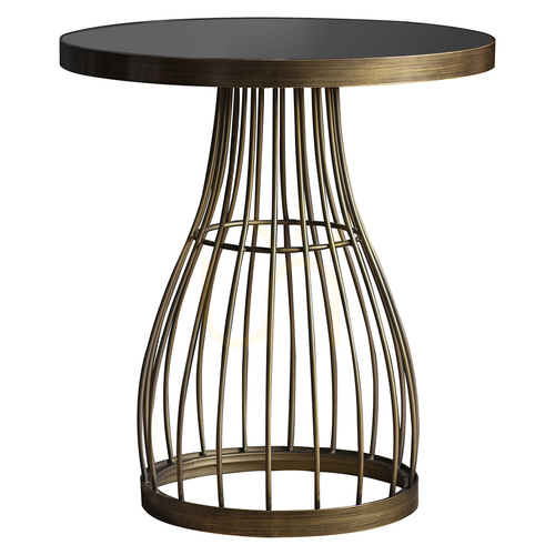 Jelölje be Oldalsó asztal Gallery Direct Southgate bronz fém üveg-márvány 50x50x55 cm