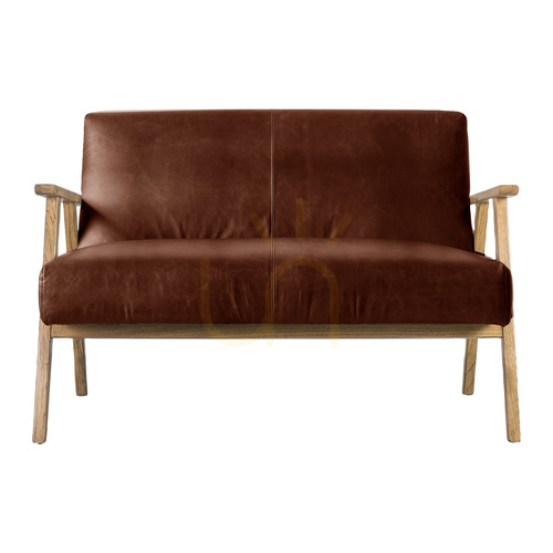 Jelölje be 2 üléses bőr kanapé Gallery Direct Neyland vintage barna 5059413402272