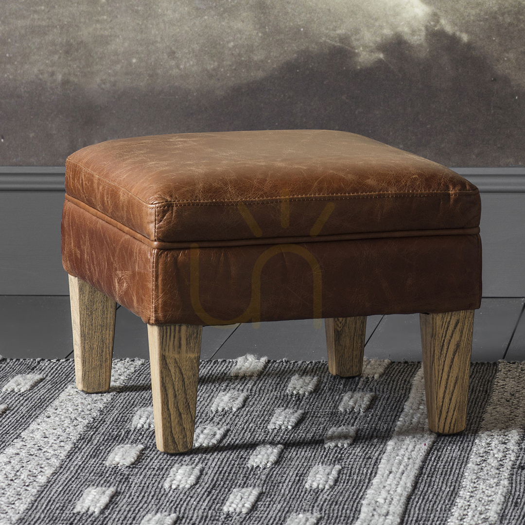Kilátás Széklet Gallery Direct Mr. Paddington vintage barna bőr kőris 55x45x36 cm Széklet Gallery Direct Mr. Paddington vintage barna bőr kőris 55x45x36 cm