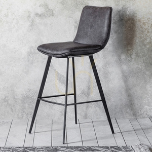 Gallery Direct Palmer szürke műbőr és fém bárszék, 75 cm ülésmagasság, 2 db small 1