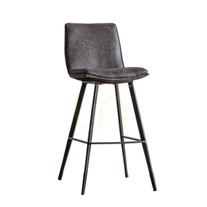 Gallery Direct Palmer szürke műbőr és fém bárszék, 75 cm ülésmagasság, 2 db small 4