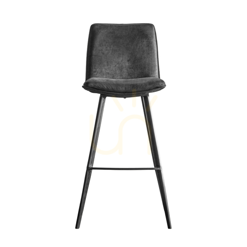 Jelölje be Bárszék Gallery Direct Palmer szürke műbőr fekete fém lábakkal 75 cm (2 db)