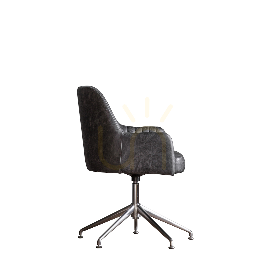 Előadás Forgószék Gallery Direct Curie antik ébenfa bőr ezüst talppal Forgószék Gallery Direct Curie antik ébenfa bőr ezüst talppal