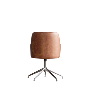 Forgószék Gallery Direct Curie vintage barna bőr ezüst talppal 5059413395987 small 4