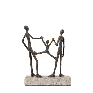 Gallery Direct Swing családi szobor fekete-szürke polirezinből, 22,5 × 8 × 30 cm small 3