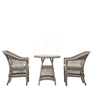 Bisztró kerti bútor szett Gallery Direct Menton Stone PE rattan alumínium kerek asztallal small 0