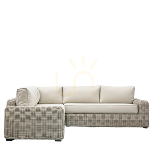 Sarok ülőgarnitúra Gallery Direct Ragusa természetes fonott rattan alumínium asztallal small 0