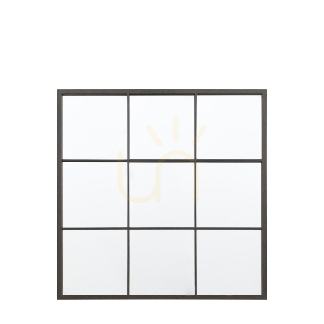 Jelölje be Tükör Gallery Direct Chafford fekete ablaküveg stílusú fémkeretes 900x900 mm Tükör Gallery Direct Chafford fekete ablaküveg stílusú fémkeretes 900x900 mm