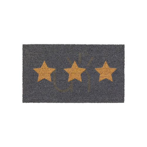 Jelölje be Lábtörlő Gallery Direct Triple Star kókuszrost szürke 40x70 cm 5059413763809