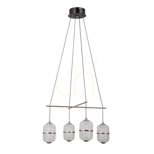 Jelölje be Italux Alani LED függőlámpa 4 égős fekete-arany 56 cm PND-34375-4-BK