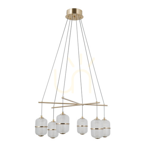 Jelölje be Italux Alani LED 6 pontos aranysárga függőlámpa PND-34375-6-HBR