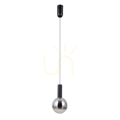 Jelölje be Italux Strela matt fekete, krómozott búrás LED függőlámpa 5 W 15 cm PND-34378-1S-BK