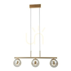Italux Velada LED függőlámpa, aranyszínű, borostyánszínű üveg, 3 fénypont PND-34381-3-HBR small 1